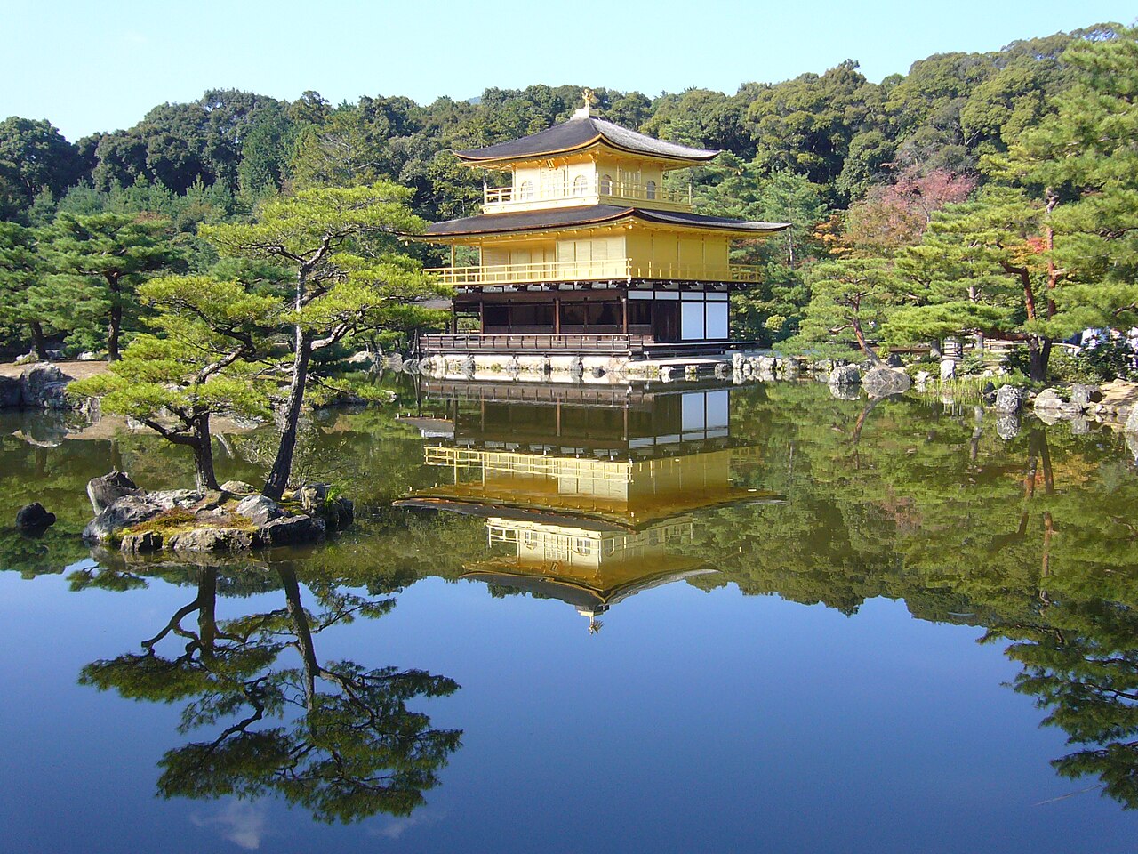 金閣寺與鏡湖池倒影實拍