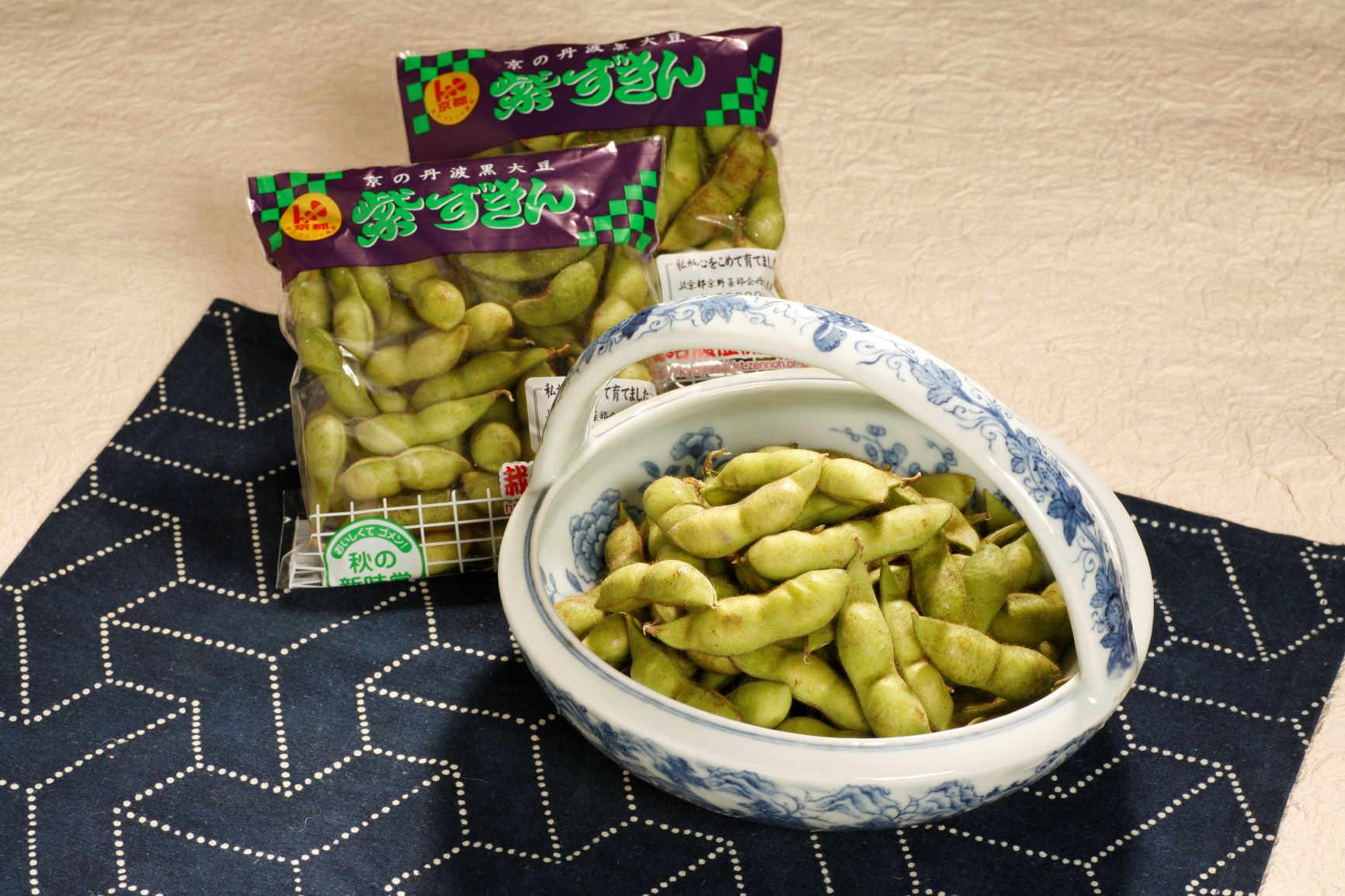 京都紫頭巾黑豆枝豆包裝與果莢實拍